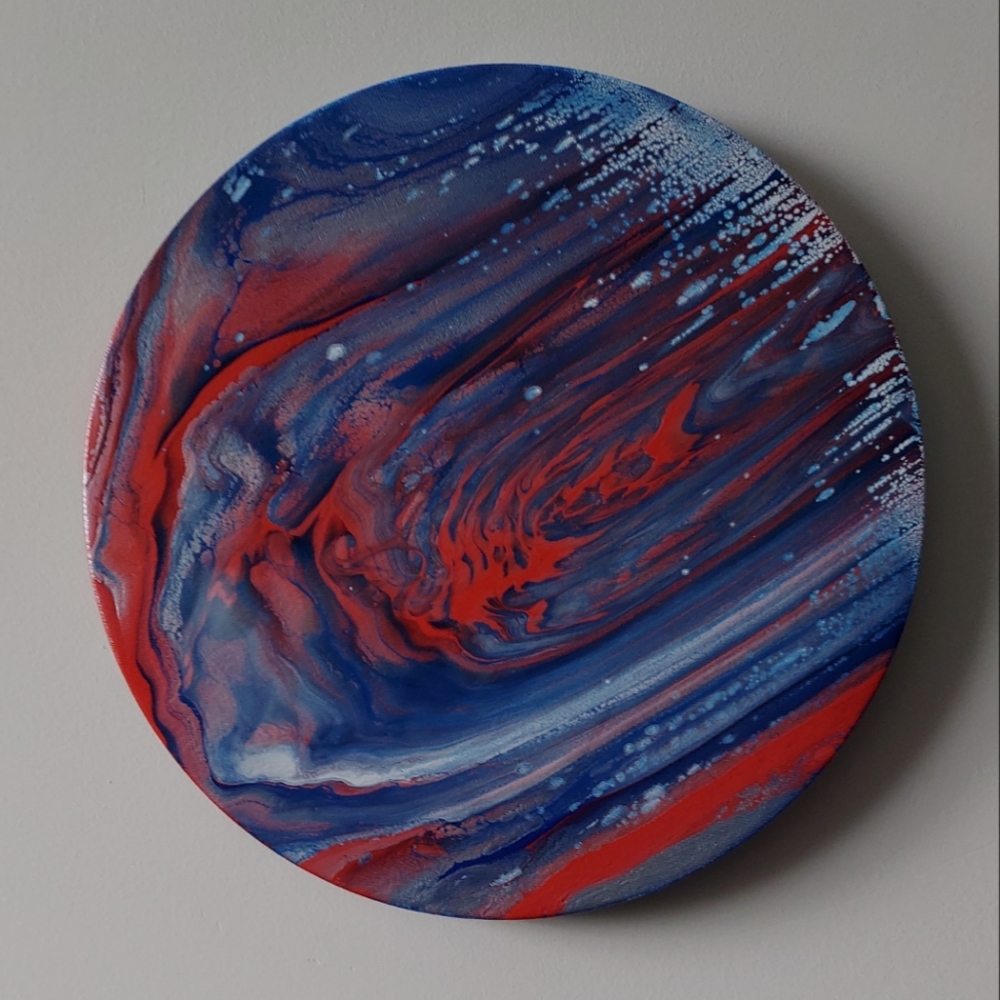 4th of July Collection 2022 "C" Original Paint Pour Painting